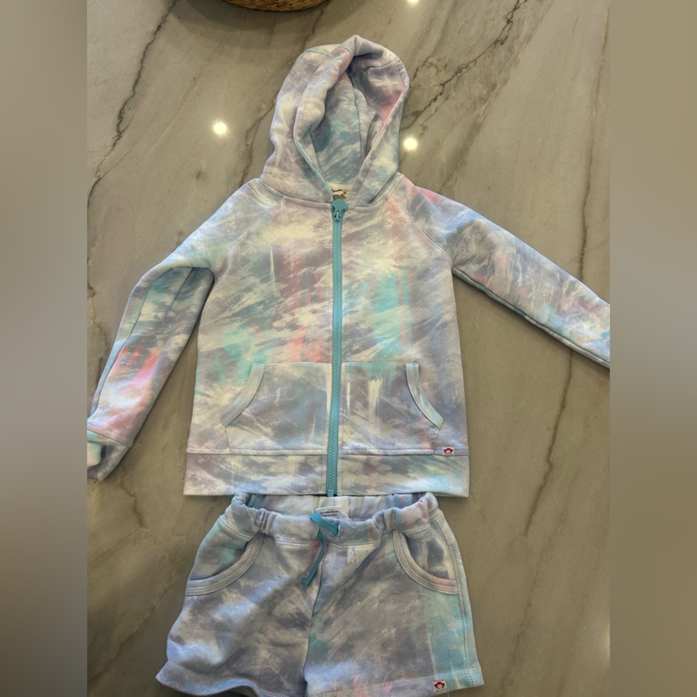 Appaman Pastel Tie-Dye Hoodie and Shorts Set